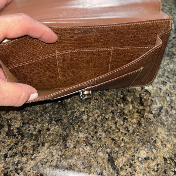 Hermes black leathered large continental wallet  w iridescent copper interior - Picture 6 of 9